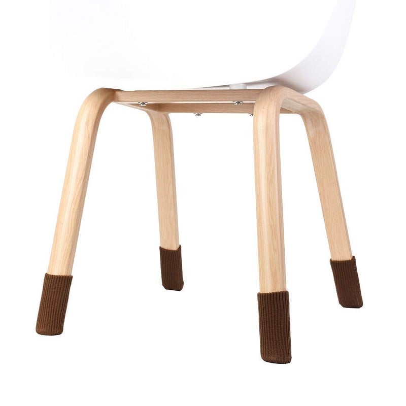 OEEKOI 24 PCS Furniture Leg Knitted Protector - Chair Leg Floor Protectors for Avoid Scratches  Furniture Leg Socks for Moving Easily and Reduce Noise  Brown - Image 2